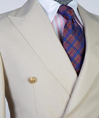 Champagne Modern Double Breasted Peaked Lapel Men Business Suits
