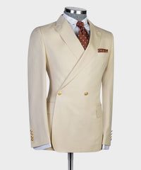 Champagne New Arrival Double Breasted Bespoke Men Suits