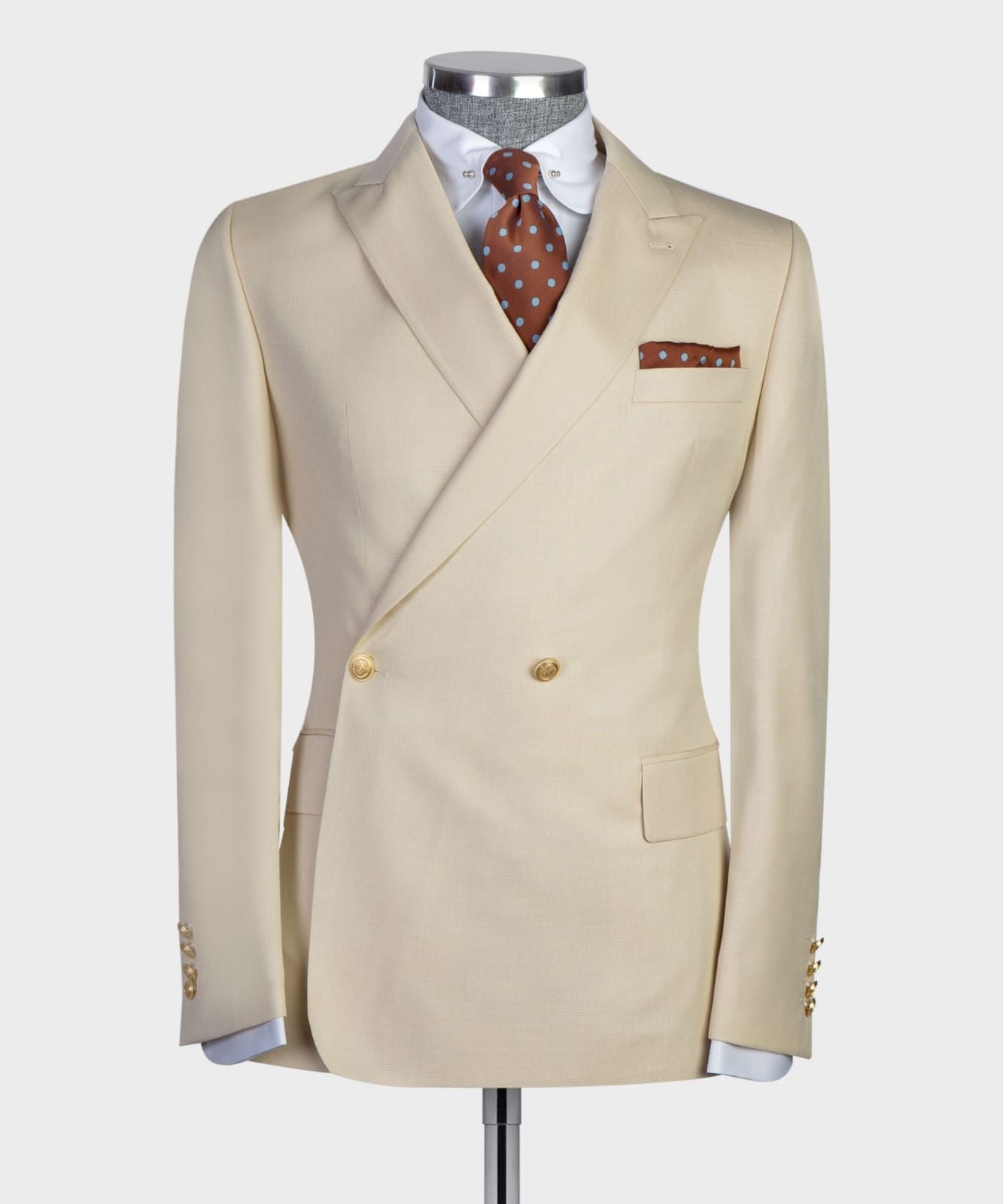 Champagne New Arrival Double Breasted Bespoke Men Suits