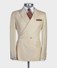 Champagne New Arrival Double Breasted Bespoke Men Suits