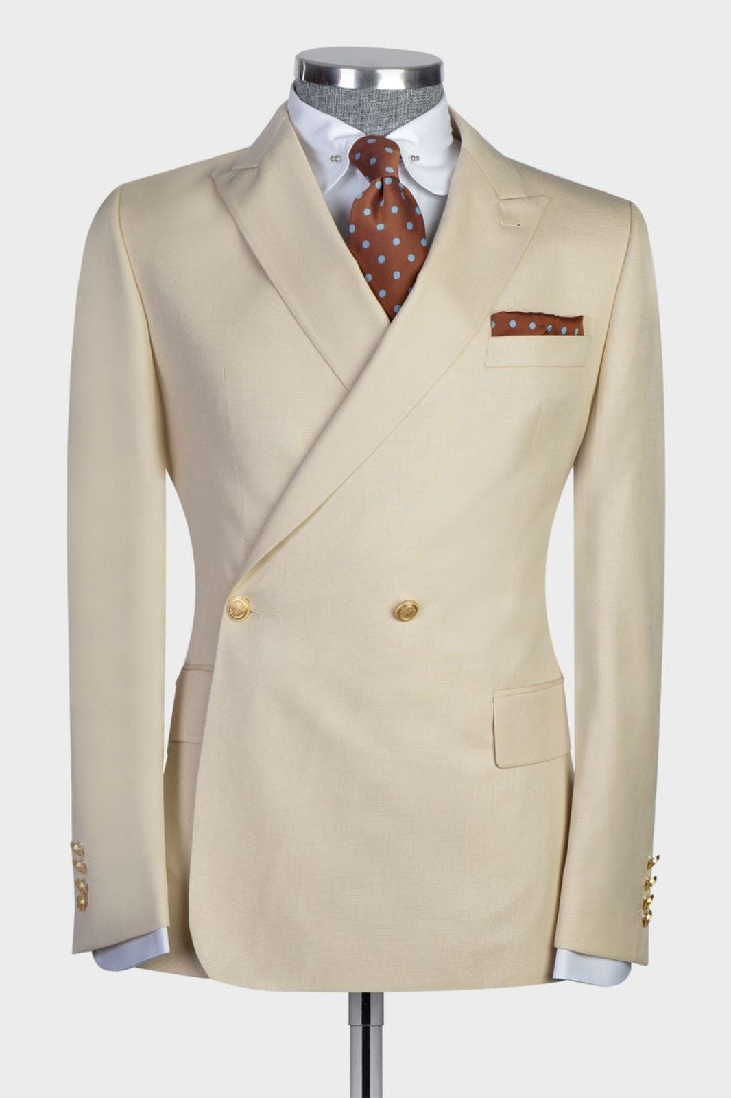 Champagne New Arrival Double Breasted Bespoke Men Suits