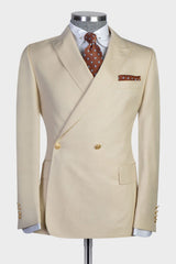 Champagne New Arrival Double Breasted Bespoke Men Suits