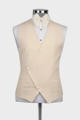 Champagne Notched Lapel Three Pieces Prom Suits