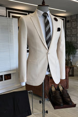 Champagne Notched Lapel Two Pieces Prom Suits