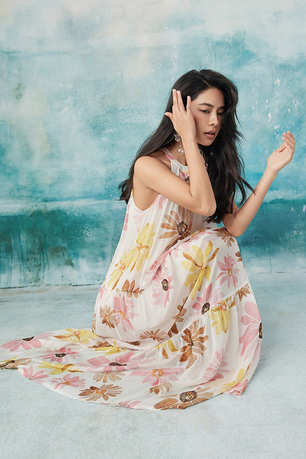 27Dress Charming Floral Halter Sleeveless A-line Dresses