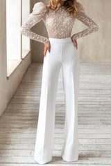 Cheap White Lace Long Sleeves Backless Jumpsuits for Women-27dress