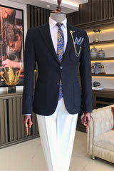 Chic Single Breasted Notched Lapel Men Black Prom Suits