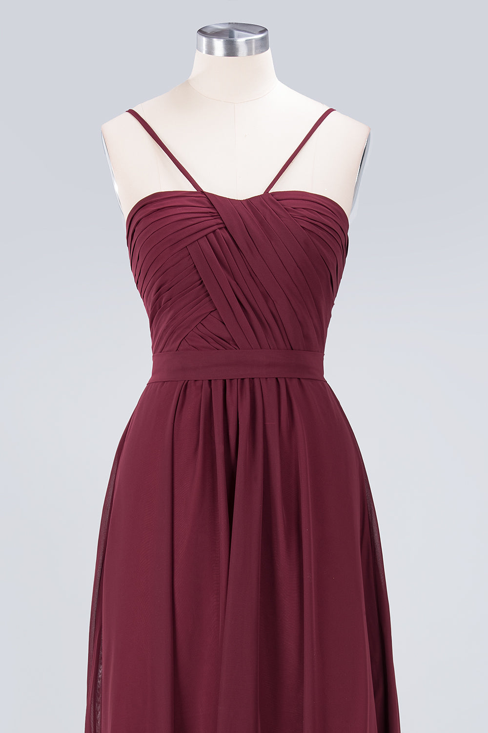 Chic Burgundy Sweetheart Long Bridesmaid Dress With Spaghetti-Straps-27dress