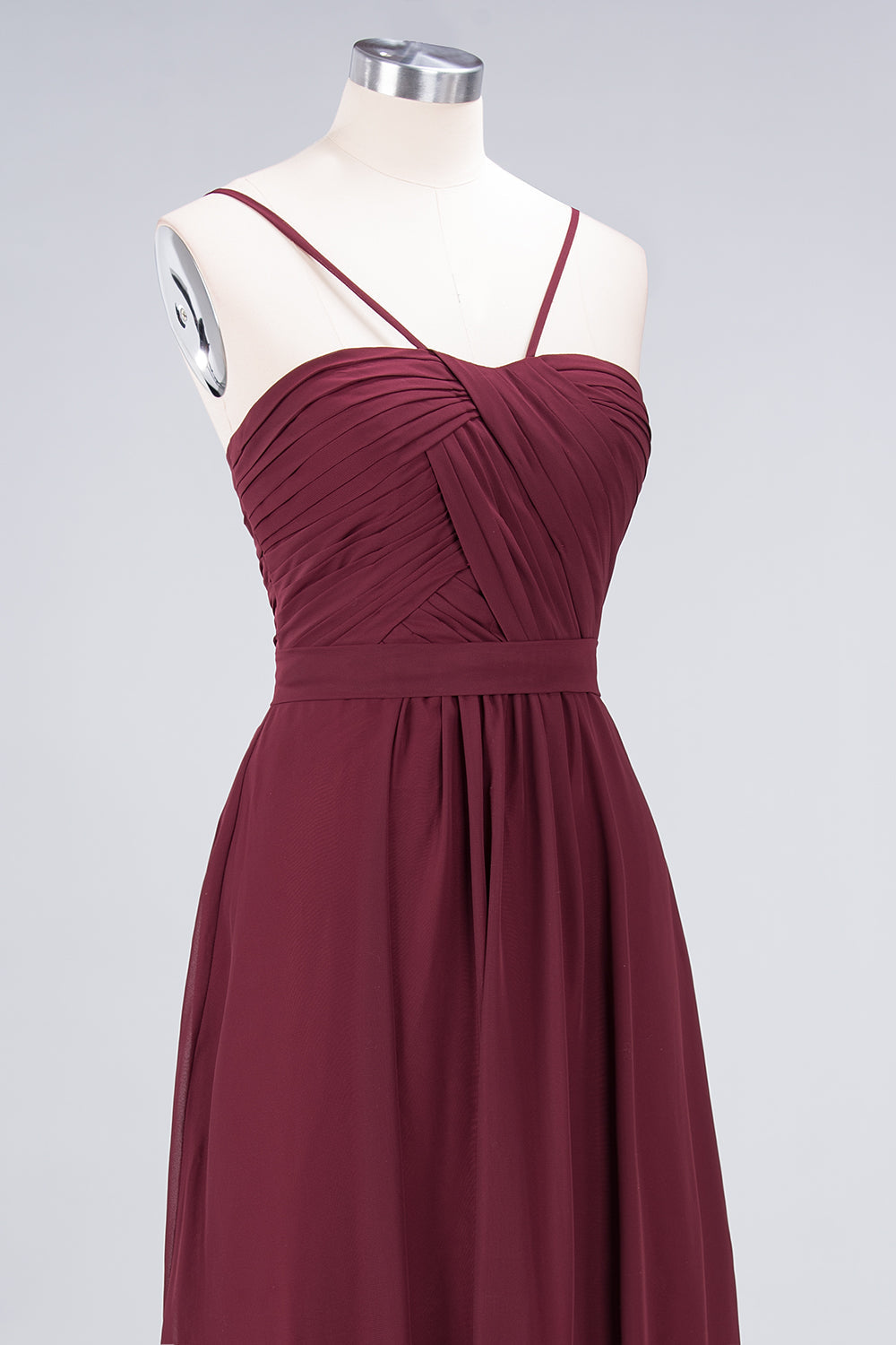 Chic Burgundy Sweetheart Long Bridesmaid Dress With Spaghetti-Straps-27dress