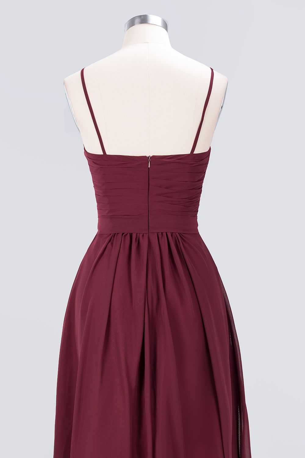 Chic Burgundy Sweetheart Long Bridesmaid Dress With Spaghetti-Straps-27dress