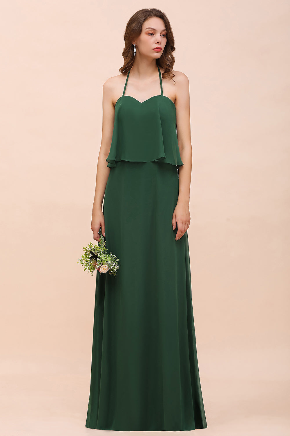 Chic Halter Sweetheart Dark Green Chiffon Spaghetti Bridesmaid Dresses 27dress Chic Halter Sweetheart Dark Green Chiffon Spaghetti Bridesmaid Dresses 27dress