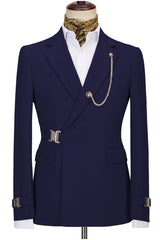 Chic Navy Blue Notched Lapel Men Suits For Prom