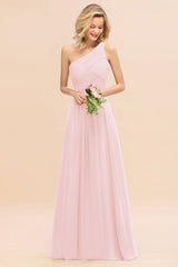 Chic One Shoulder Ruffle Grape Chiffon Bridesmaid Dresses Online-27dress