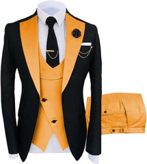 Chic Orange Shawl Lapel Three Pieces Prom Suits