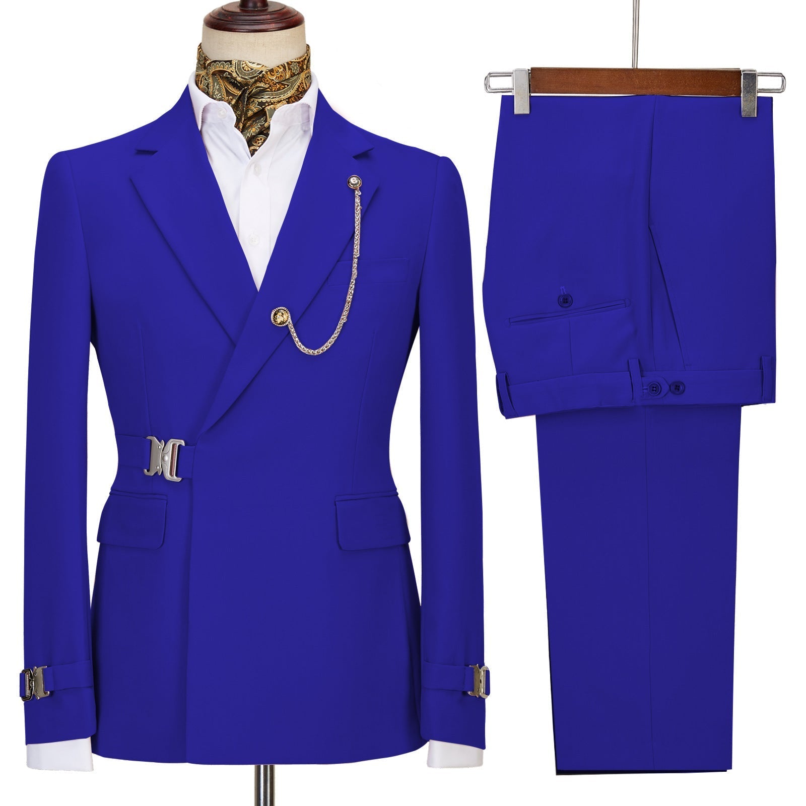 Chic Royal Blue Notched Lapel Men Suits For Prom