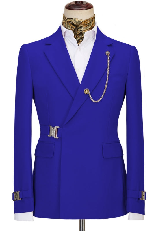 Chic Royal Blue Notched Lapel Men Suits For Prom