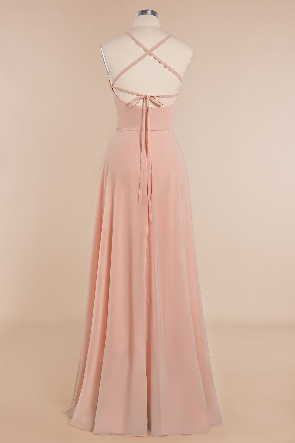 Chic Straps Sleeveless Chiffon Affordable Bridesmaid Dresses with Ruffle-27dress