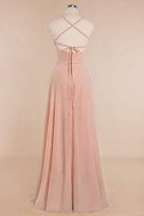 Chic Straps Sleeveless Chiffon Affordable Bridesmaid Dresses with Ruffle-27dress