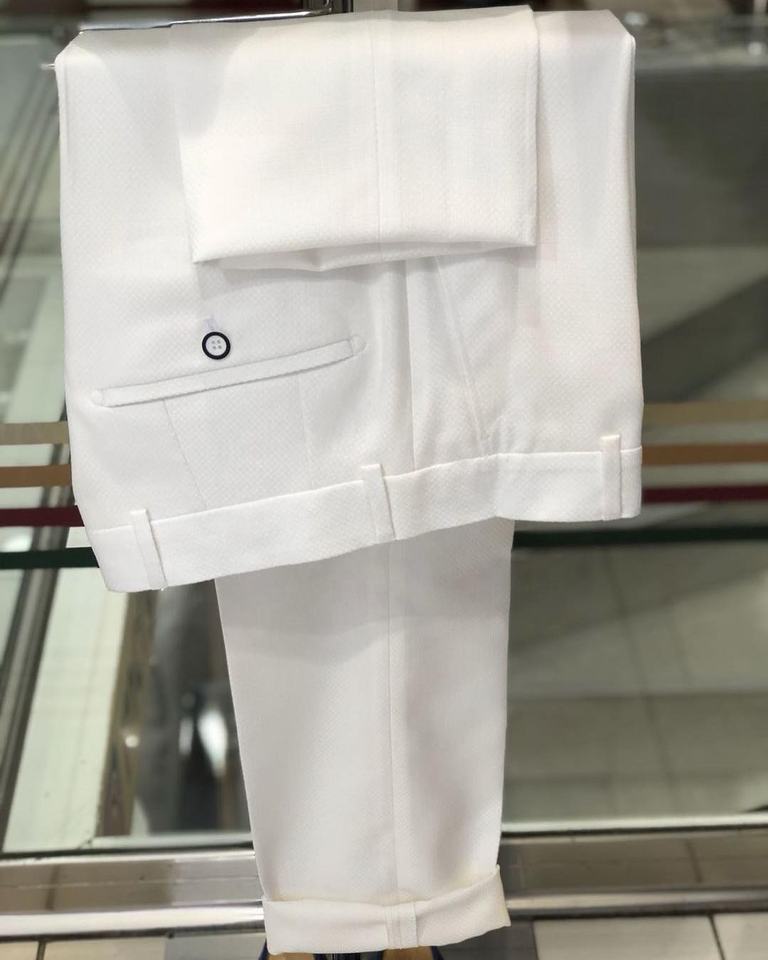 Chic Notched Lapel Three Pieces Plaid White Prom Suits