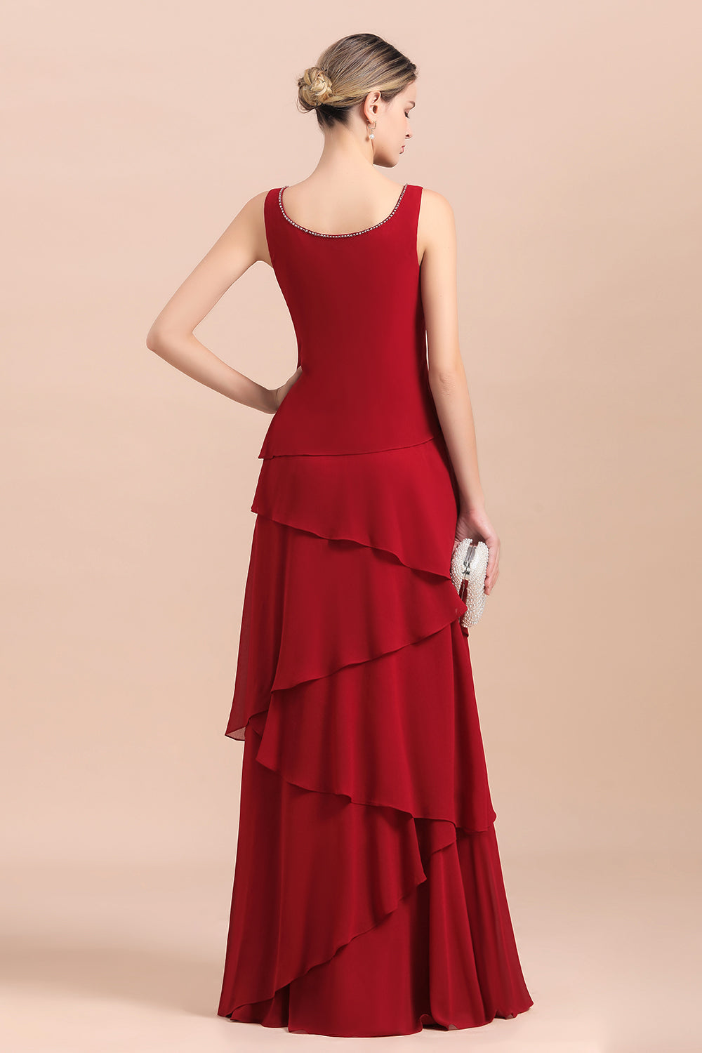 Chiffon Two Pieces Ruffles Long Sleeves Mother of the Bride Dress-27dress