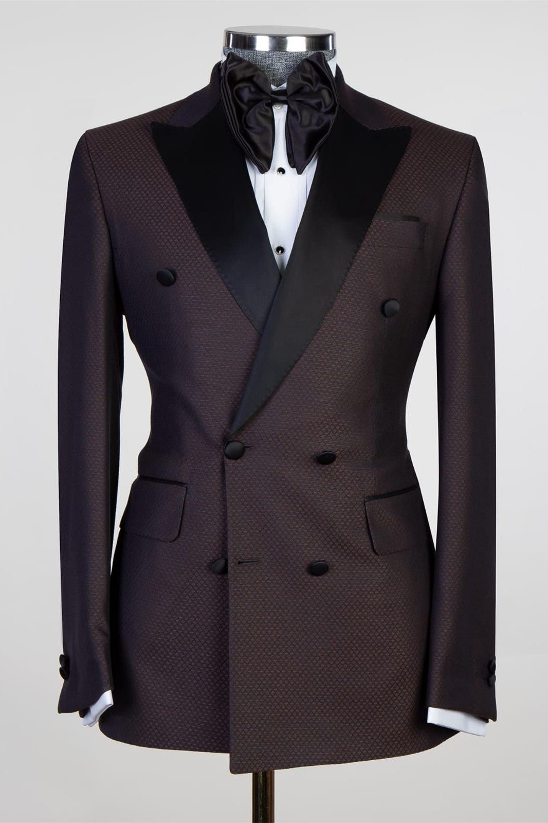 Chocolate Fashion Two Pieces Double Breasted Prom Men Suits