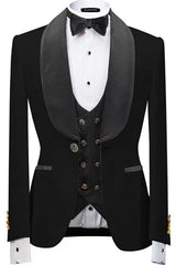Classic Shawl Lapel Three Pieces Velvet Gray Wedding Suits