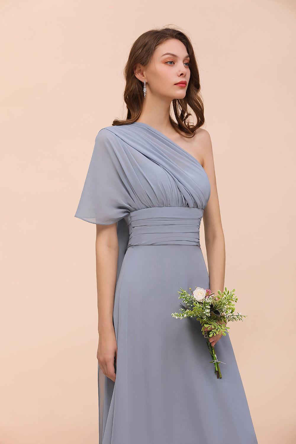 Classy Long A-Line Chiffon Bridesmaid Dresses With Ruched-27Dress
