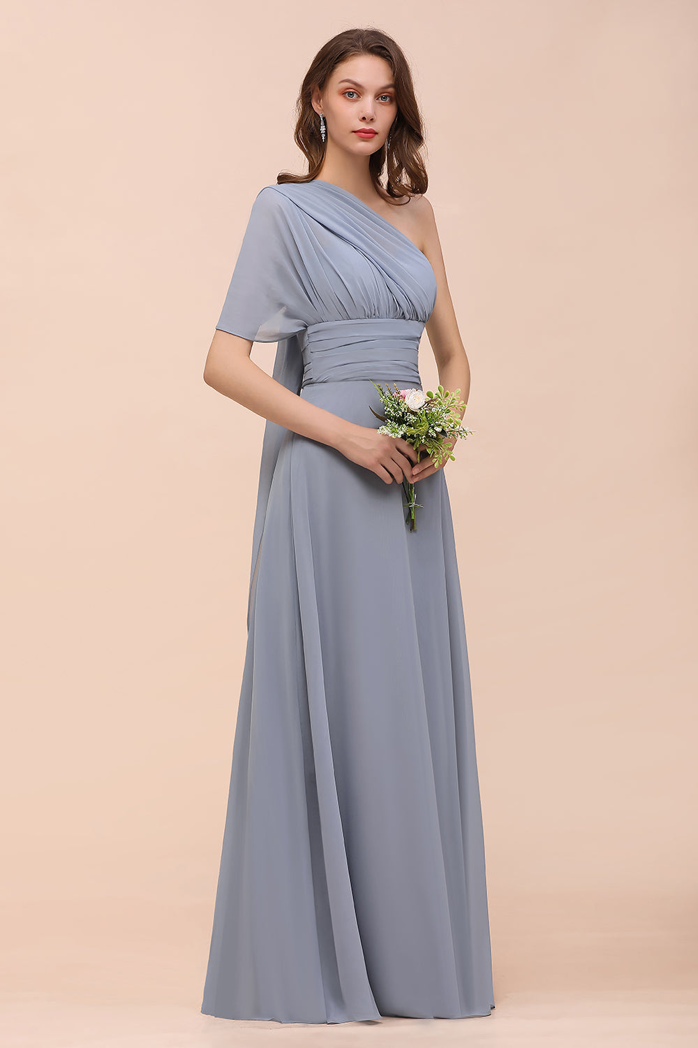 Classy Long A-Line Chiffon Bridesmaid Dresses With Ruched-27Dress