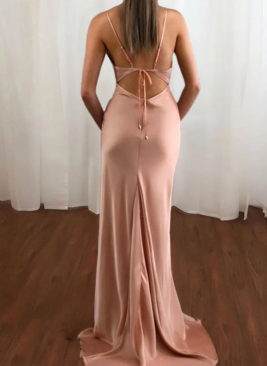 Cowl Neck Trumpet/Mermaid Prom Dresses with Back Hole-27dress