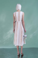 27Dress Crew-neck Sleeveless A-line Dresses with Sash