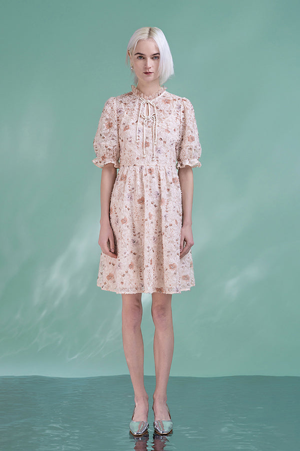 27Dress Cute Half Sleeves Floral Short Dresses