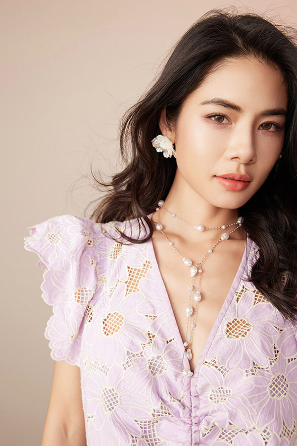 27Dress Cute Ivpry Cap Sleeves V-neck Short Lace Dresses