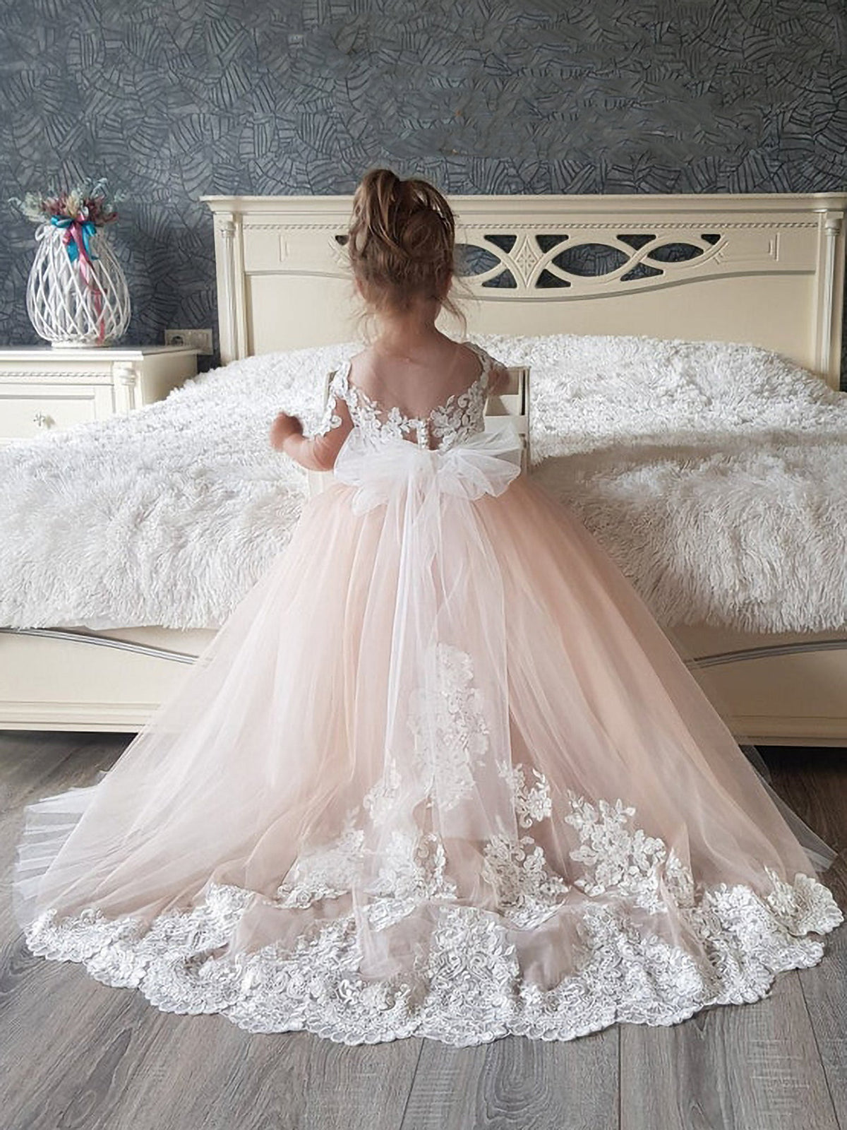 Cute Long Princess Flower Girl Dresses with Sleeves 27dress Cute Long Princess Flower Girl Dresses with Sleeves 27dress