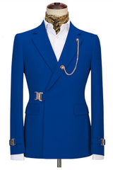 Dark Blue Notch Lapel Two Pieces Fashion Men Suits For Prom