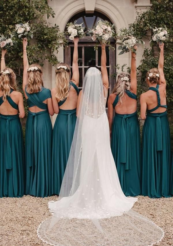 Dark Green Multiple A-Line Bridesmaid Dresses-27dress