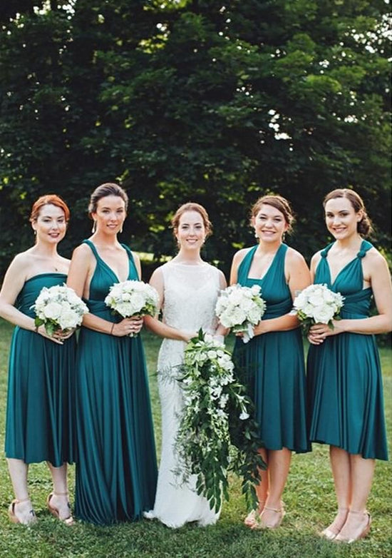 Load image into Gallery viewer, Dark Green Multiple A-Line Bridesmaid Dresses-27dress
