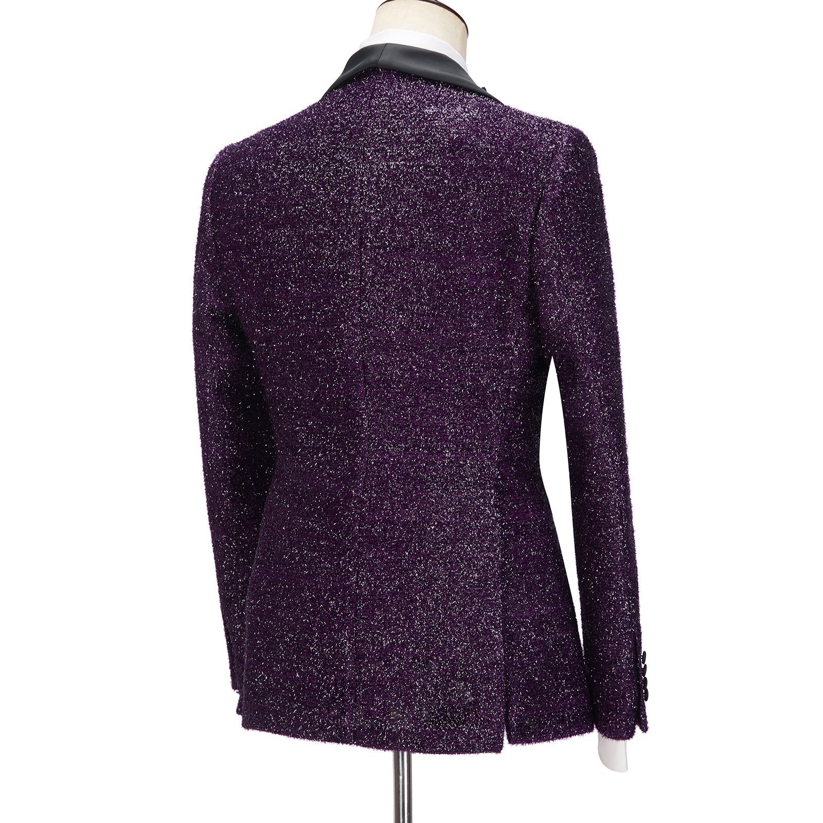 Dark Purple Sparkle Shawl Lapel Three Pieces Men Suits