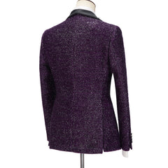 Dark Purple Sparkle Shawl Lapel Three Pieces Men Suits