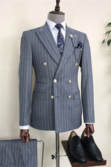 Double Breasted Peaked Lapel Business Suits For Men