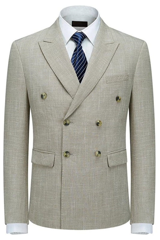 Double Breasted Plaid Men Suits For Business