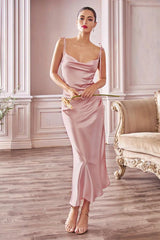 Dusty Sage Spaghetti-Straps Bridesmaid Dress Online-27Dress