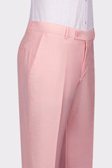 Elegant Candy Shawl Lapel Double Breasted Pink Wedding Suits