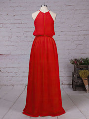 Elegant Chiffon Sashes/Ribbons Bridesmaid Dress with Scoop Neck and A-line Silhouette