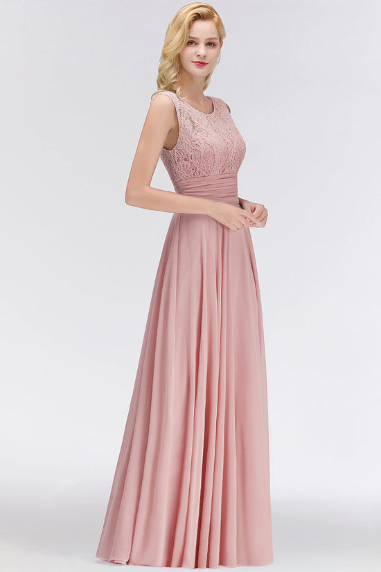 Load image into Gallery viewer, Elegant Lace Jewel Sleeveless Dusty Rose Bridesmaid Dress Online-27dress
