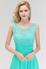 Elegant Lace Jewel Sleeveless Dusty Rose Bridesmaid Dress Online-27dress