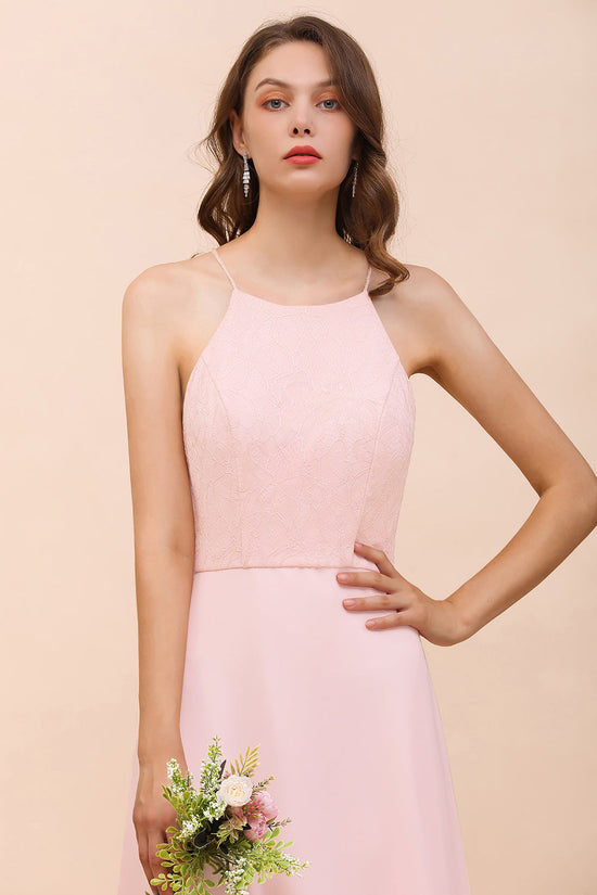Elegant Lace Spaghetti Straps Affordable Long Bridesmaid Dress-27dress
