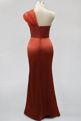 Elegant One Shoulder Sheath Long Prom Dress with Zipper-27dress