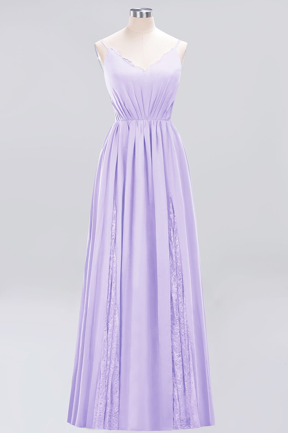 Load image into Gallery viewer, Elegant Spaghetti Straps Long Bridesmaid Dress Lace V-Neck Maid of Honor Dress-27dress
