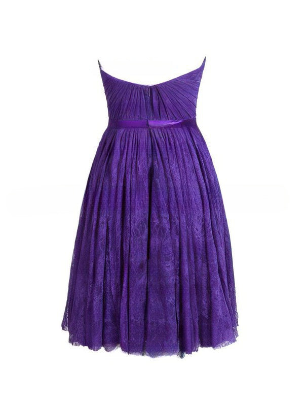 Elegant Sweetheart A-line Short/Mini Bridesmaid Dresses with Sashes / Ribbons