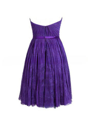 Elegant Sweetheart A-line Short/Mini Bridesmaid Dresses with Sashes / Ribbons